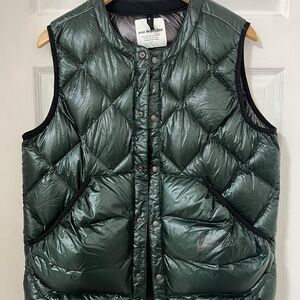 And Wander Green Diamond Stitch Down Vest